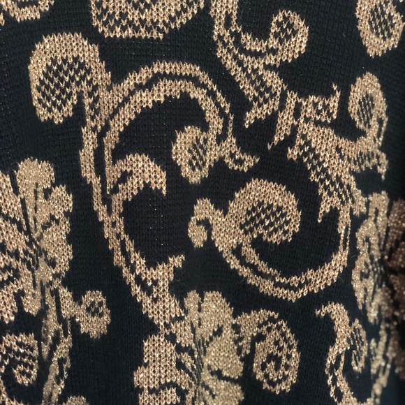 Vintage Black and Gold Knitted Sweater - Picture 3 of 3